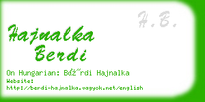 hajnalka berdi business card